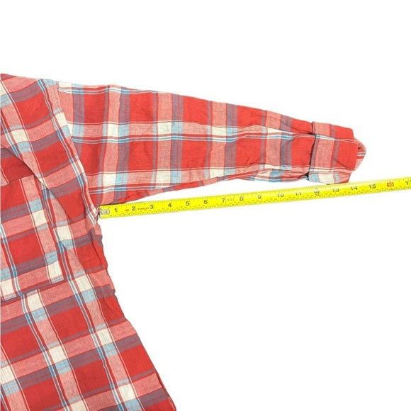 Show Me Your Mumu Leo Button Down Boho Western Long Tunic in Red Plaid -… - Picture 12 of 15